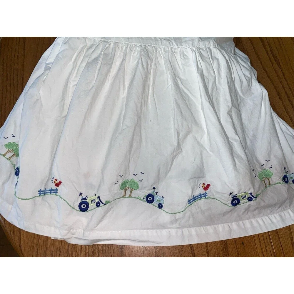 Pottery‎ Barn Kids Bed Skirt TRACTORS Farm Rooster Embroidered Twin